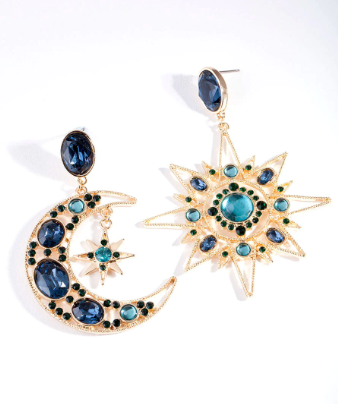 Green Celestial Earrings