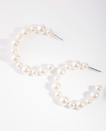 Pearl hoop earrings