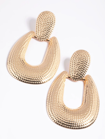 Gold dot drop earrings