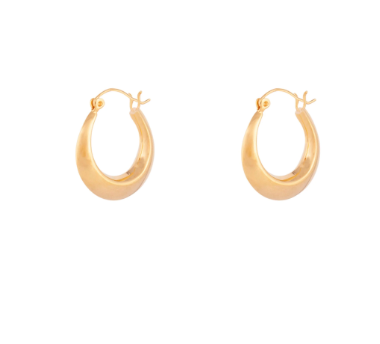 Gold flat edge hoop earrings