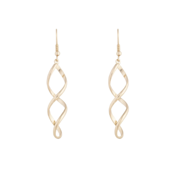 Gold wave drop earrings