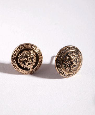 Gold stud earrings